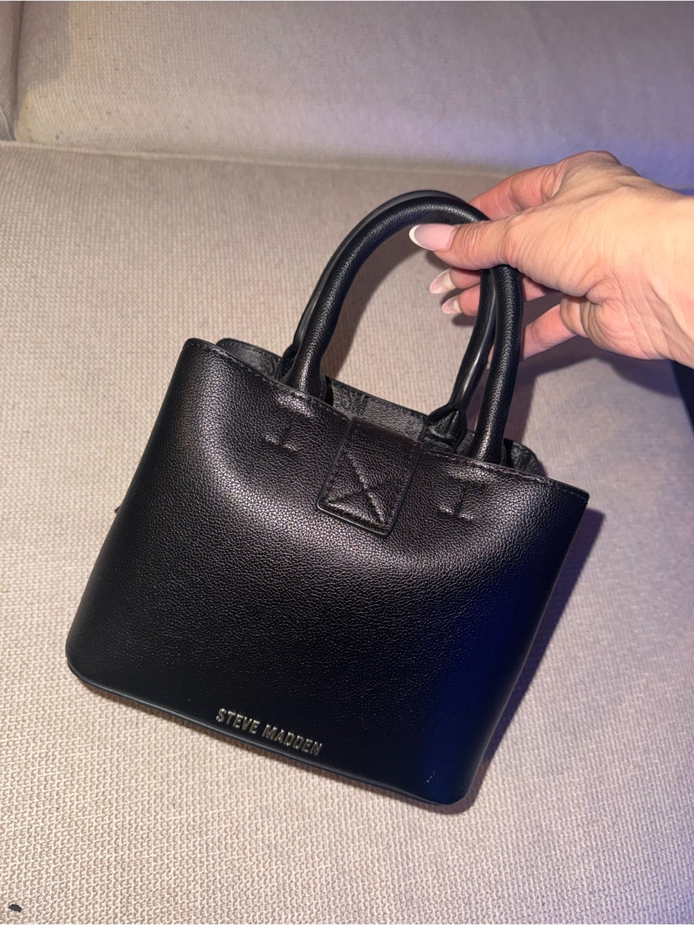 Steve Madden Black Mini Top-Handle Tote
